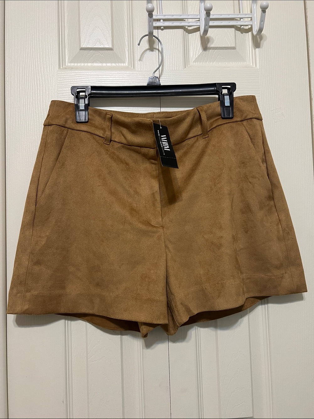 White House Black Market Faux Suede High-Rise Shorts - Brown